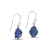Rough Tanzanite Dangle Earring 925 Sterling Silver Jewelry